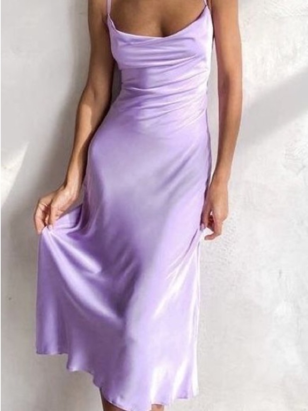 Banana Republic Lavender Slip Dress with Cowl Neck